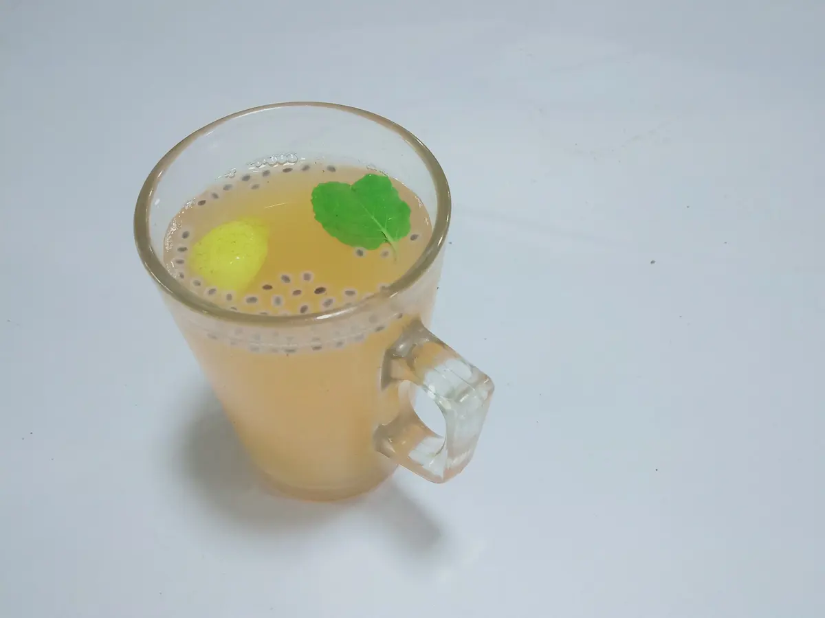 Ginger tea with lemon and honey