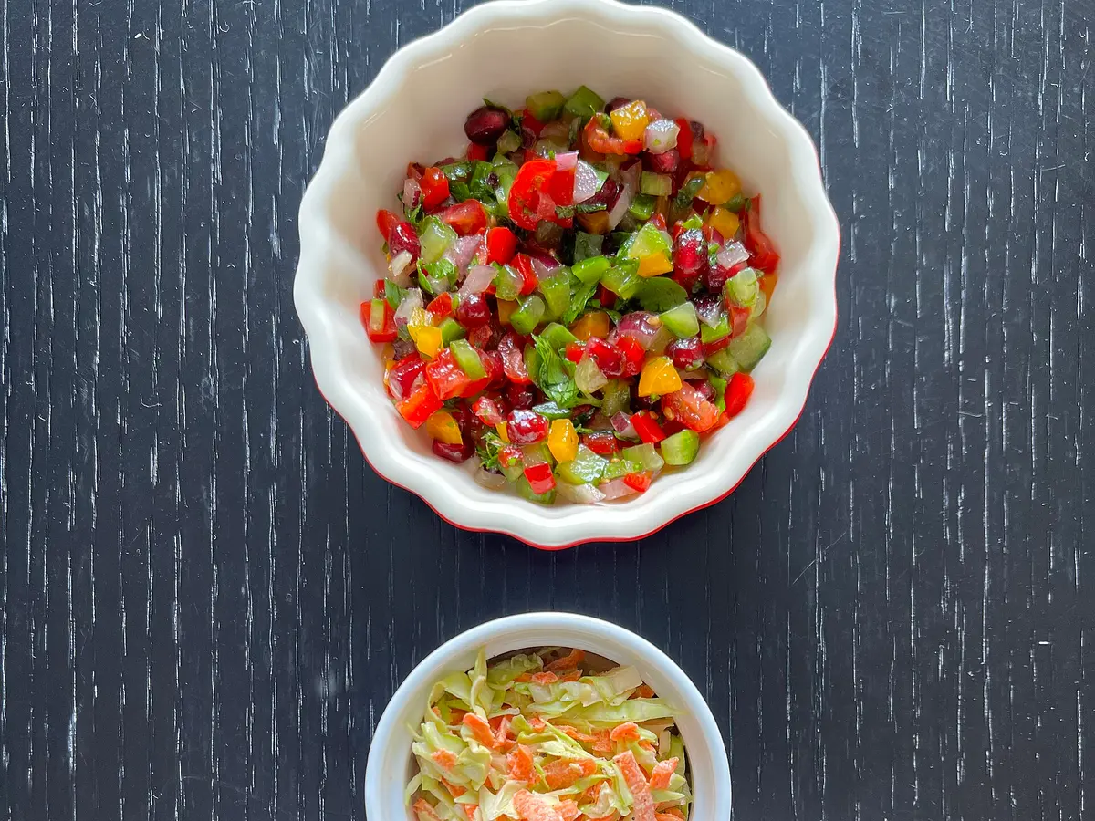 Fresh cabbage and carrot salad