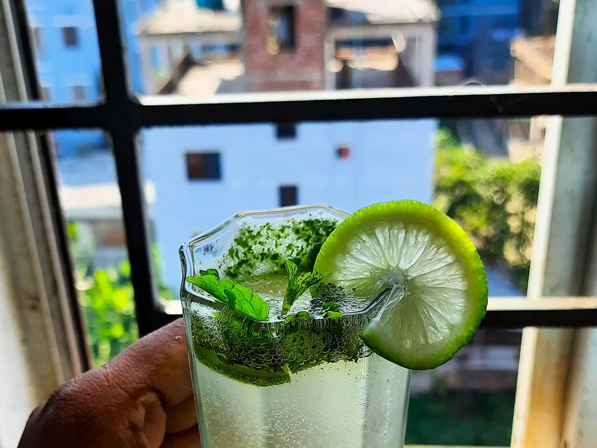 Homemade mint lemonade