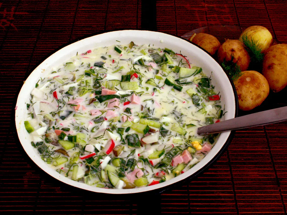 Okroshka with kefir